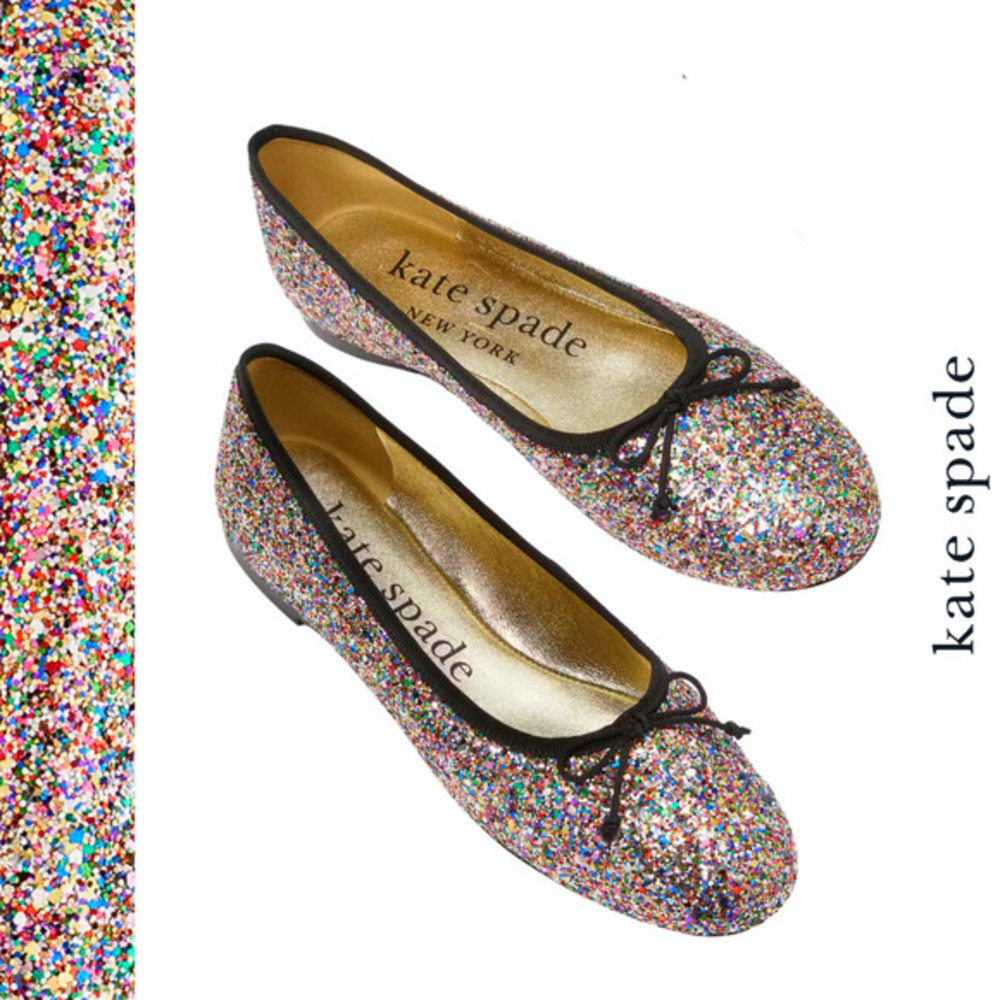 Kate‎ Spade New York NEW Honey Slip-On Glitter Ballet Flats Women's Size 6
